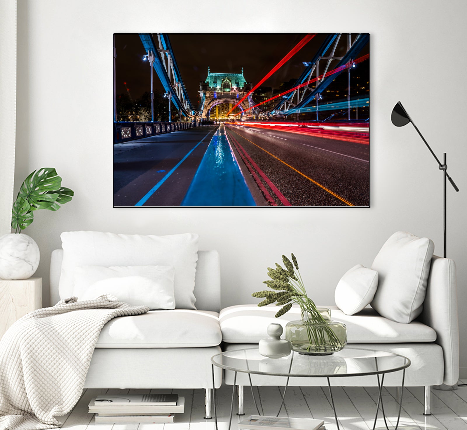 Lighttrails Tower Bridge by Reziebelle Martin on GIANT ART - red photo illustration