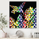 Hummingbird Dots Black by Thomas Fernez on GIANT ART - black digital painting