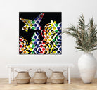 Hummingbird Dots Black by Thomas Fernez on GIANT ART - black digital painting