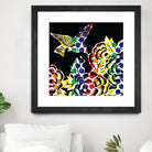 Hummingbird Dots Black by Thomas Fernez on GIANT ART - black digital painting