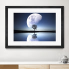 moon night river sky nature by Herman Wijanarko on GIANT ART - blue vector illustration