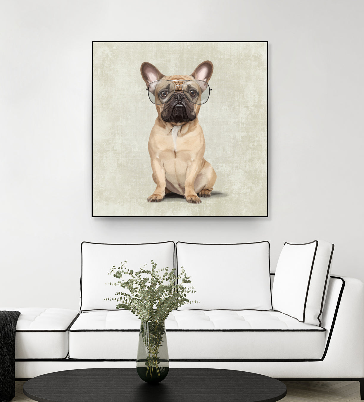 Mr French Bulldog by Roberta Jean Pharelli on GIANT ART - white digital painting