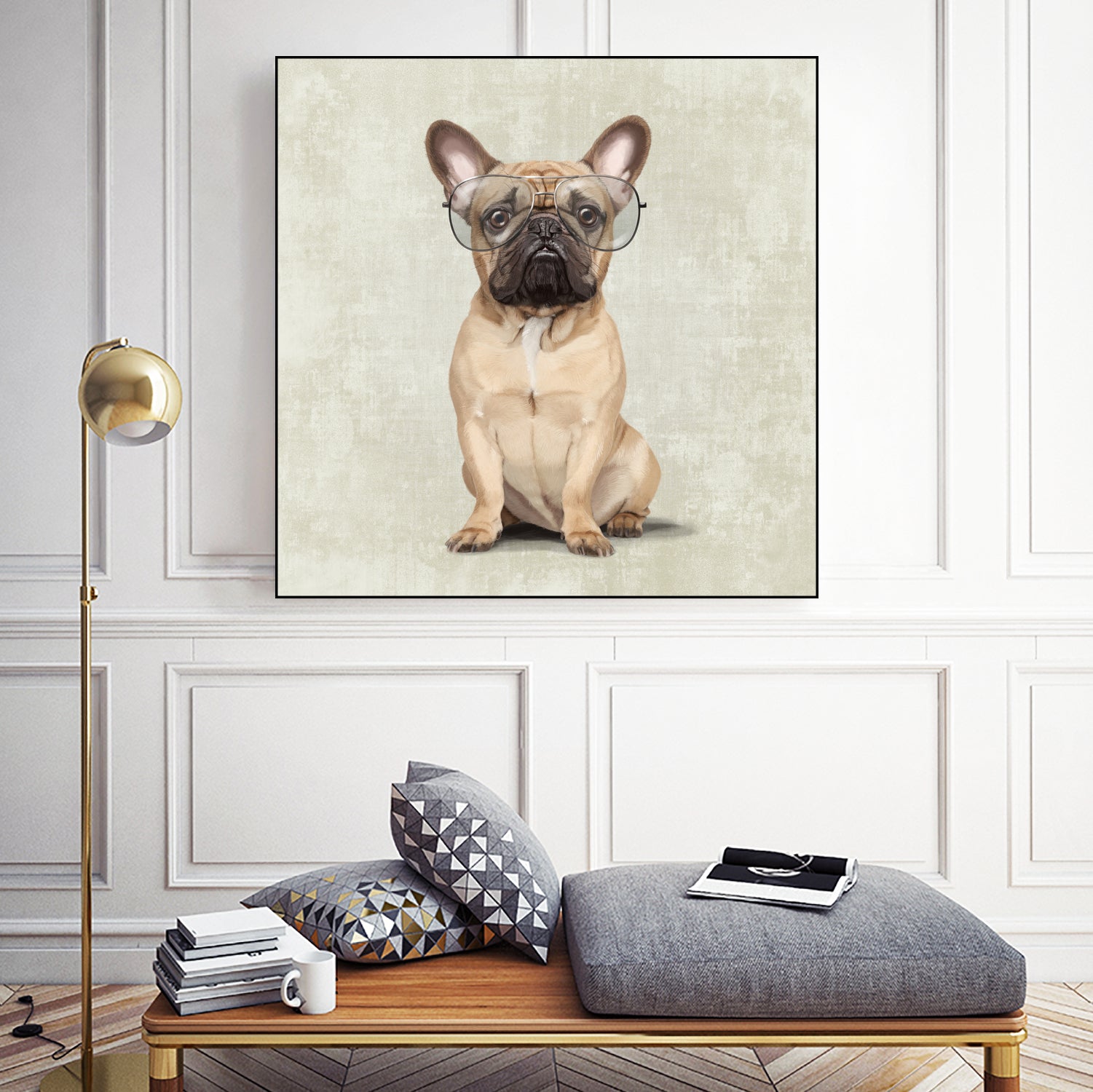 Mr French Bulldog by Roberta Jean Pharelli on GIANT ART - white digital painting