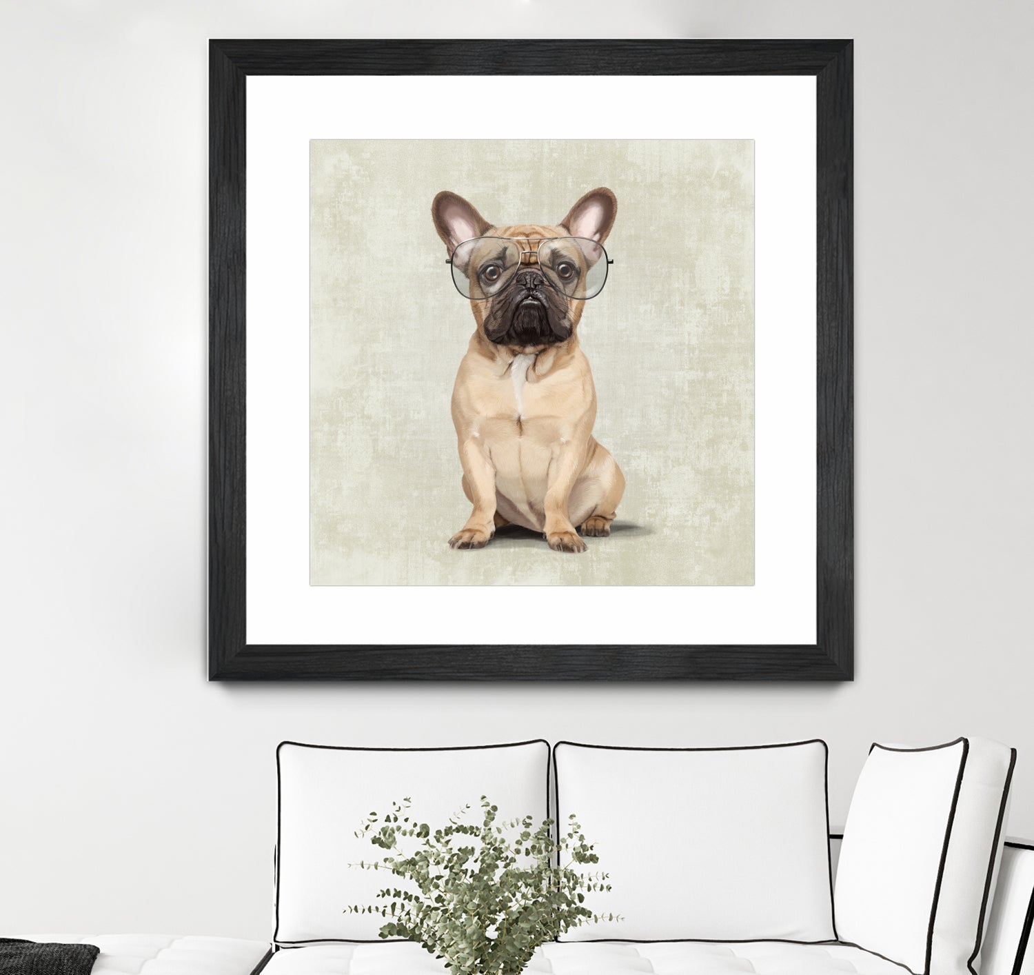 Mr French Bulldog by Roberta Jean Pharelli on GIANT ART - white digital painting