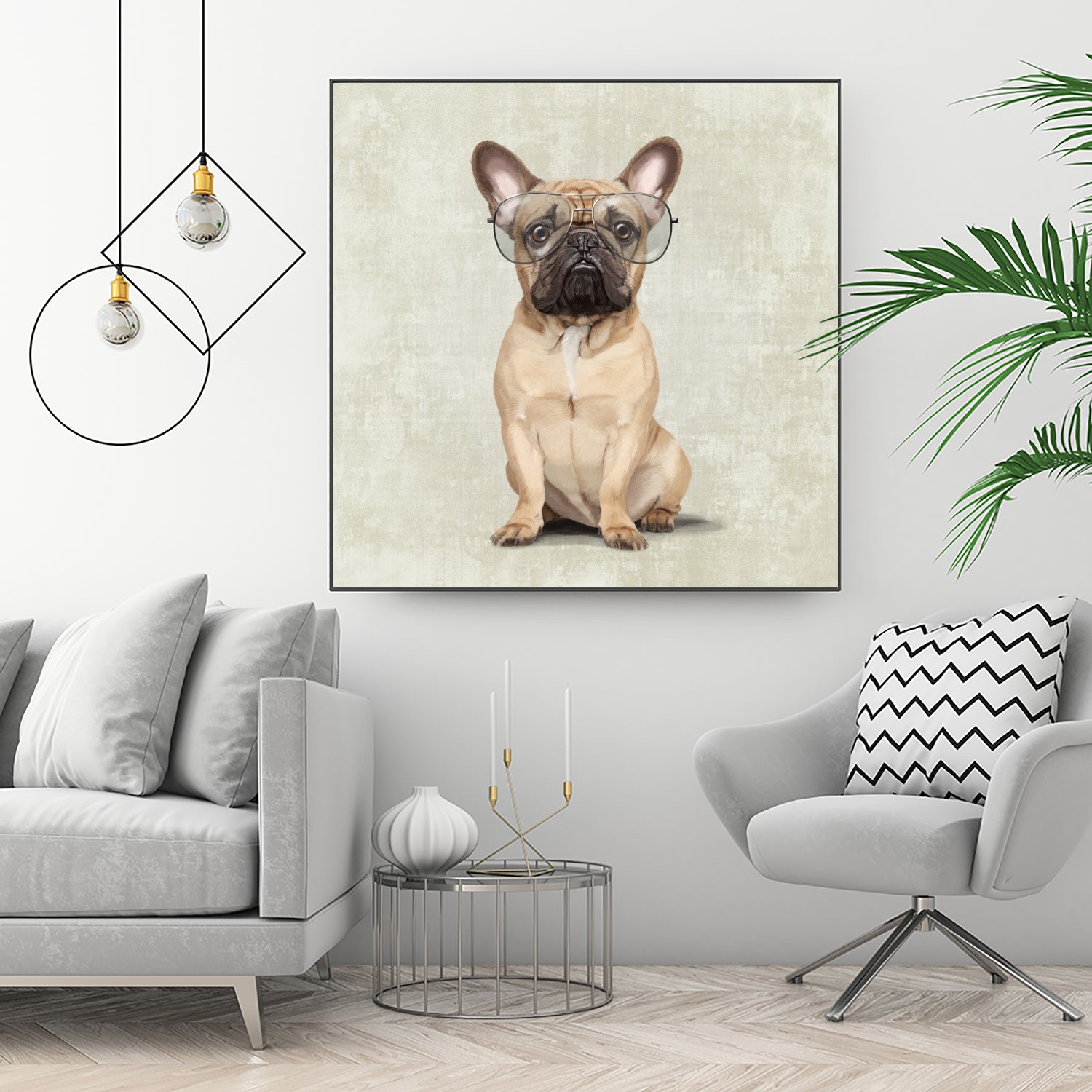 Mr French Bulldog by Roberta Jean Pharelli on GIANT ART - white digital painting