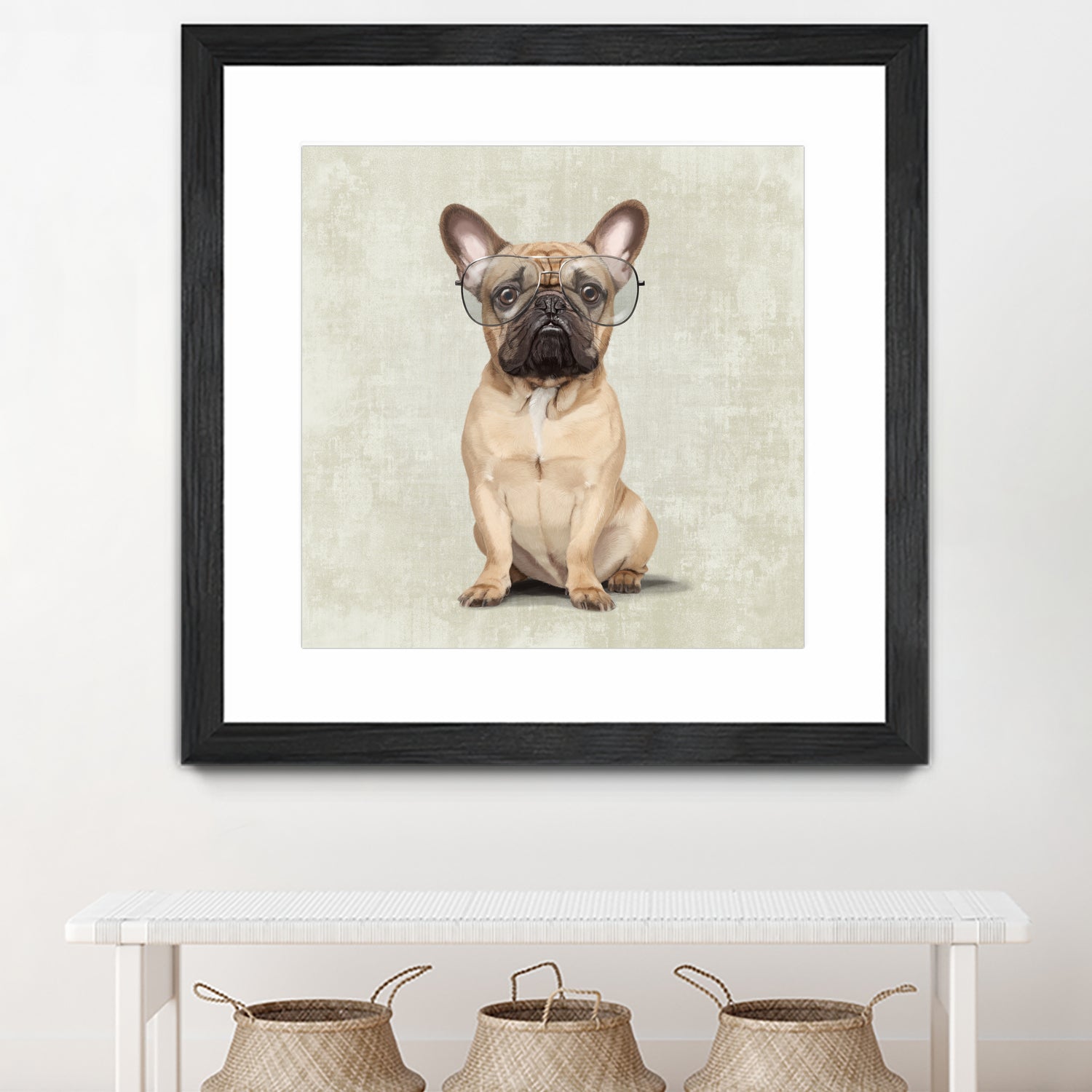 Mr French Bulldog by Roberta Jean Pharelli on GIANT ART - white digital painting