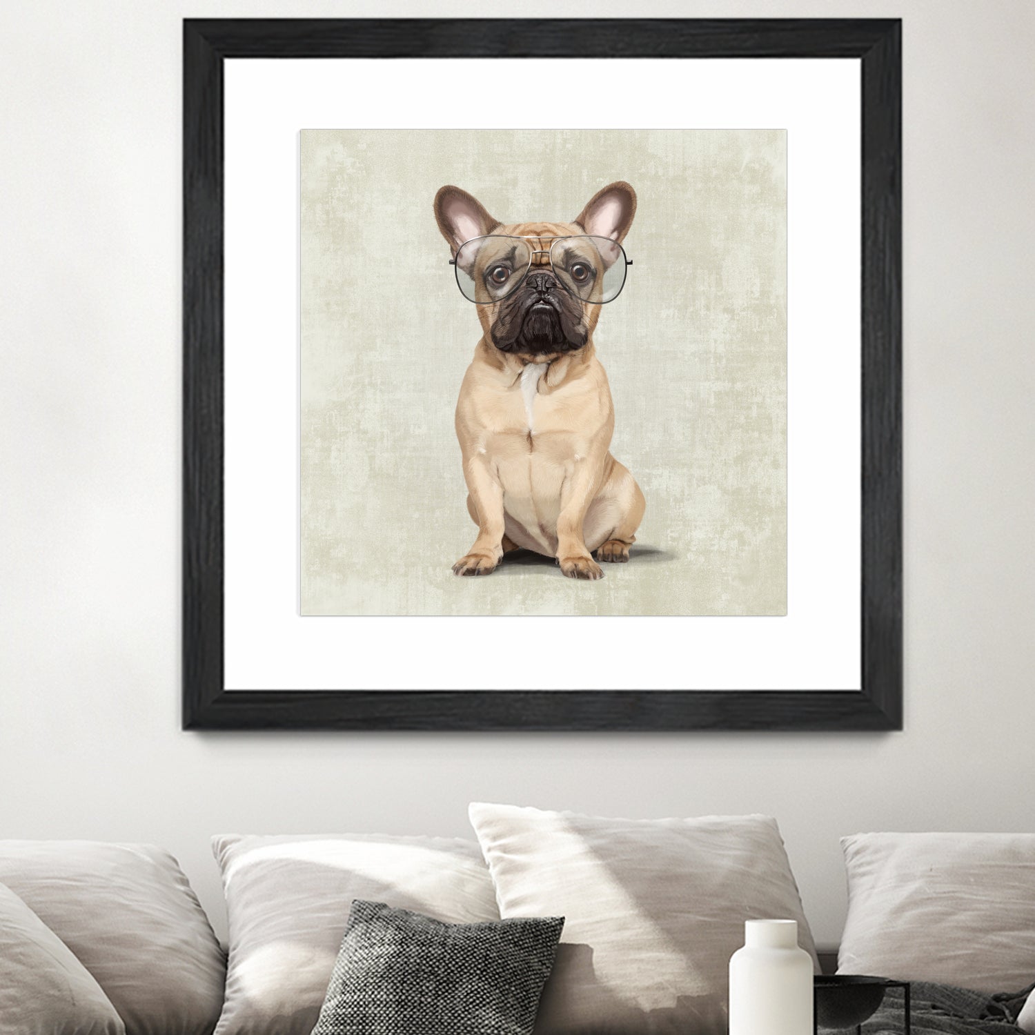 Mr French Bulldog by Roberta Jean Pharelli on GIANT ART - white digital painting