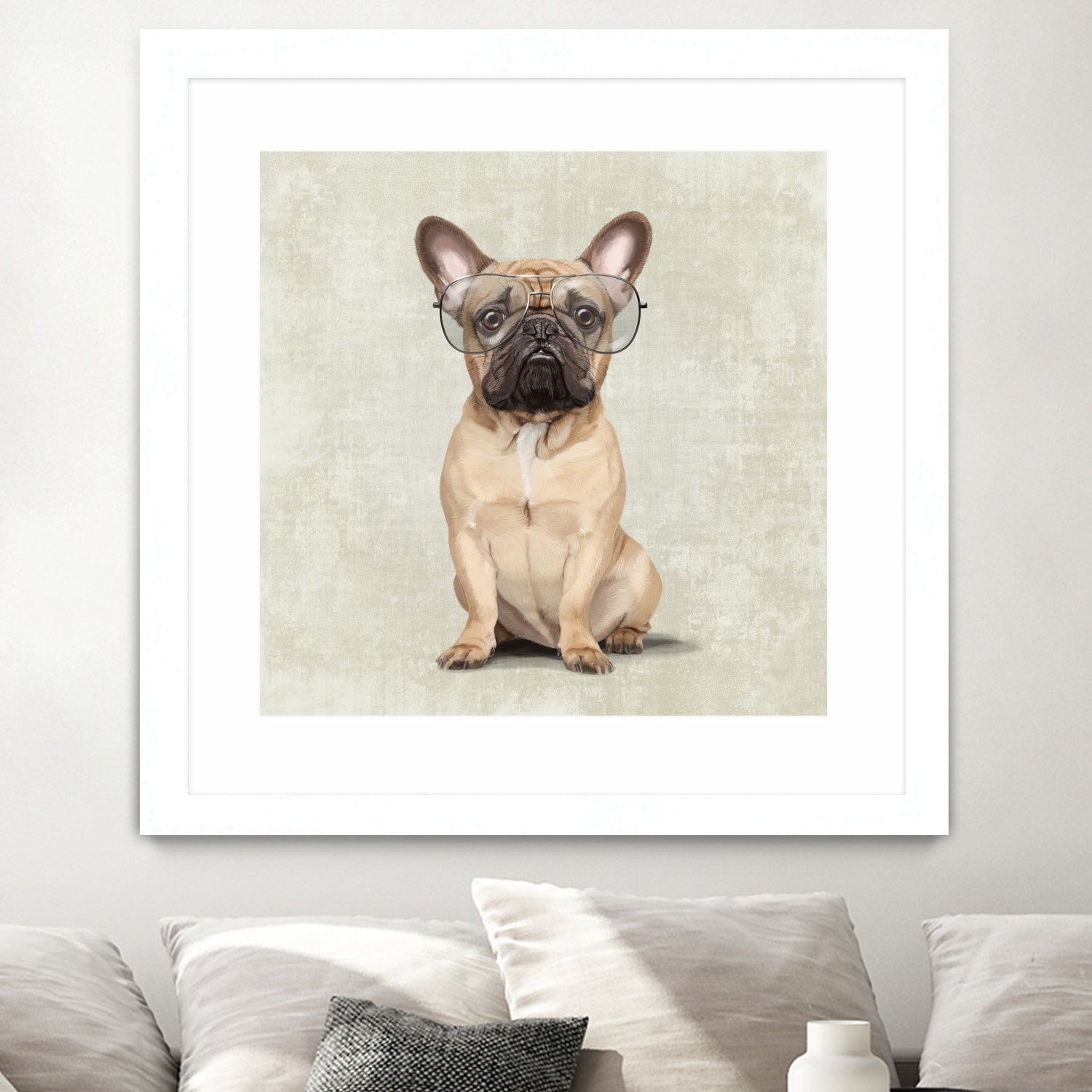 Mr French Bulldog by Roberta Jean Pharelli on GIANT ART - white digital painting