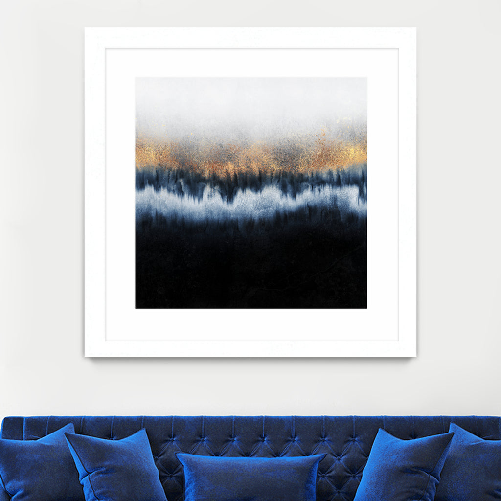 Golden Horizon by Elisabeth Fredriksson on GIANT ART - blue mixed media