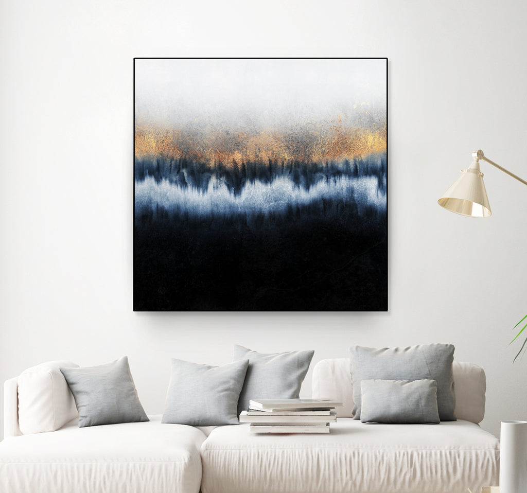 Golden Horizon by Elisabeth Fredriksson on GIANT ART - blue mixed media