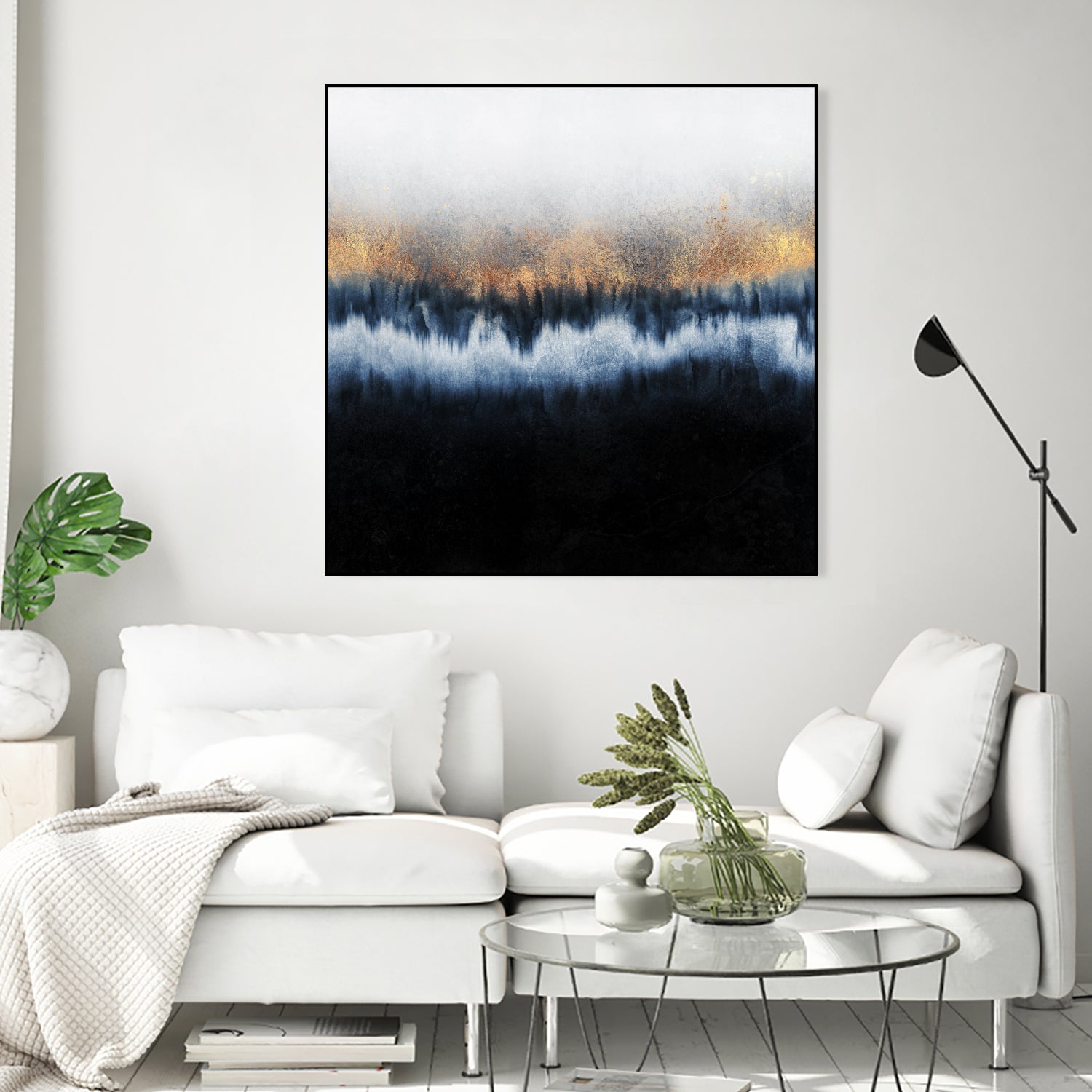 Golden Horizon by Elisabeth Fredriksson on GIANT ART - blue mixed media