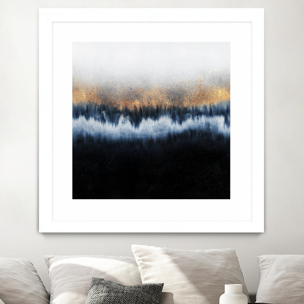 Golden Horizon by Elisabeth Fredriksson on GIANT ART - blue mixed media