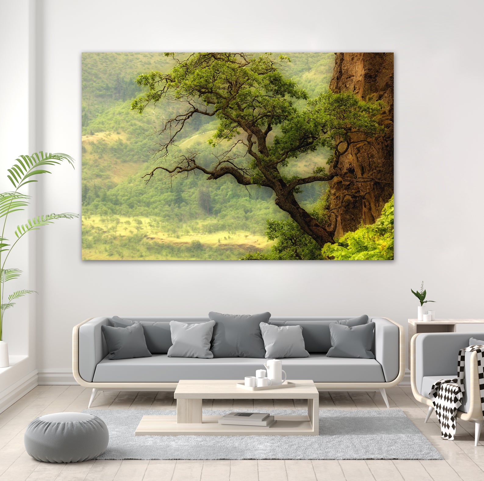 Nature mountain sunrise landscape tree by Retno Asih Mustakimah on GIANT ART - green photo manipulation