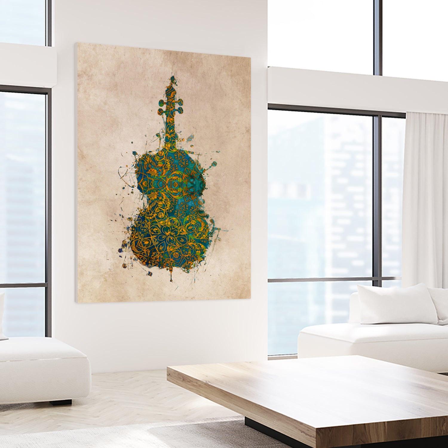 double bass 2 by Justyna Jaszke on GIANT ART - green digital painting