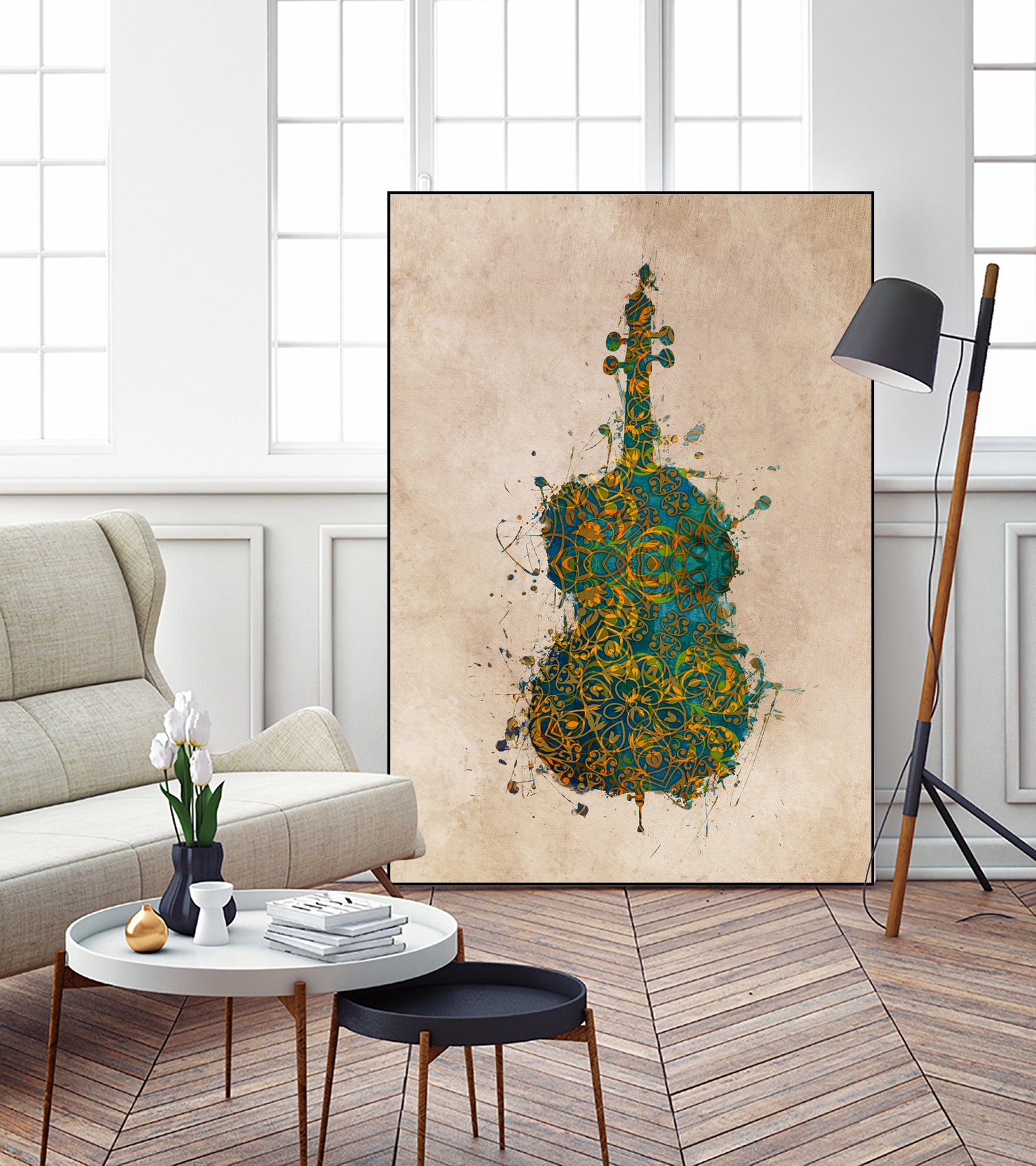 double bass 2 by Justyna Jaszke on GIANT ART - green digital painting