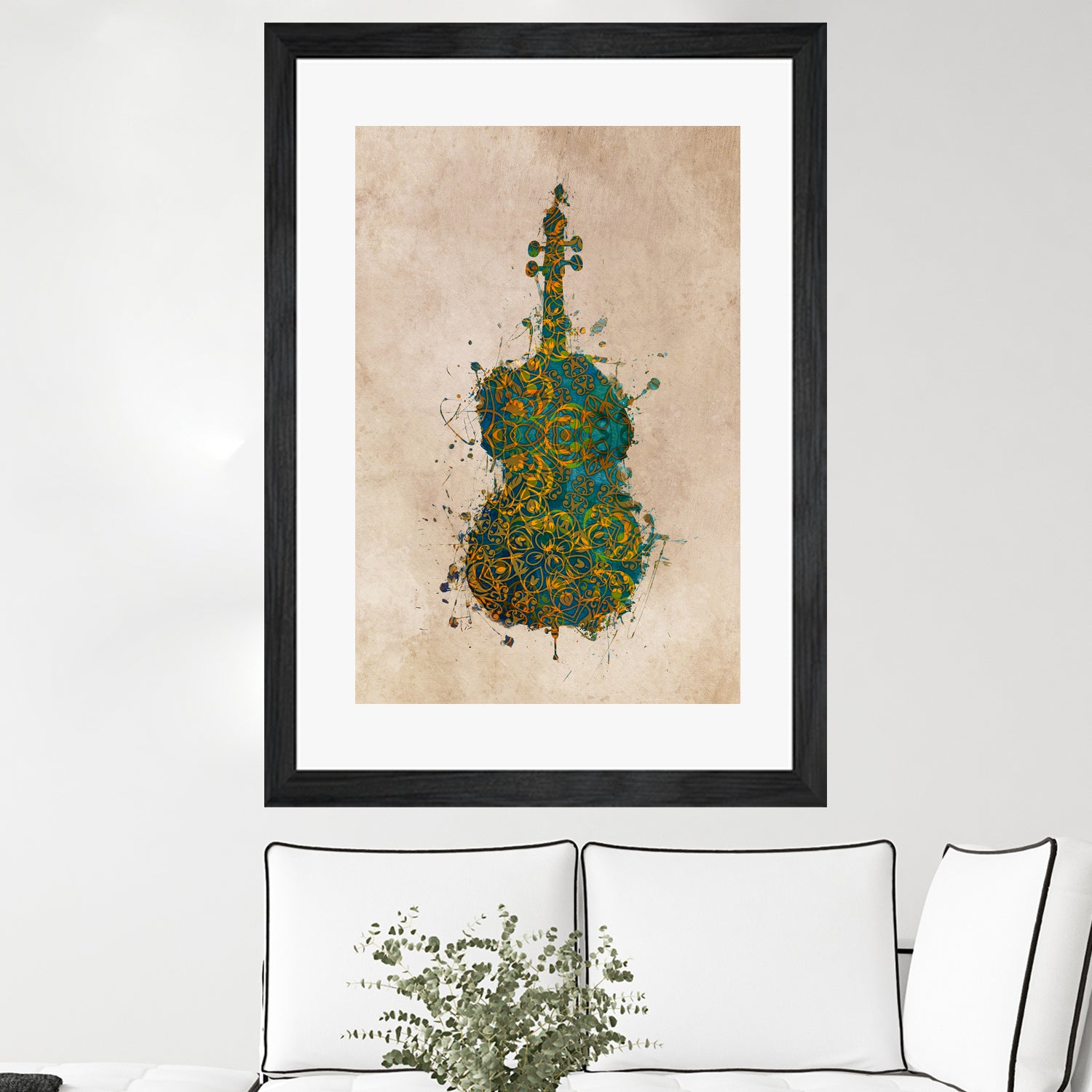 double bass 2 by Justyna Jaszke on GIANT ART - green digital painting