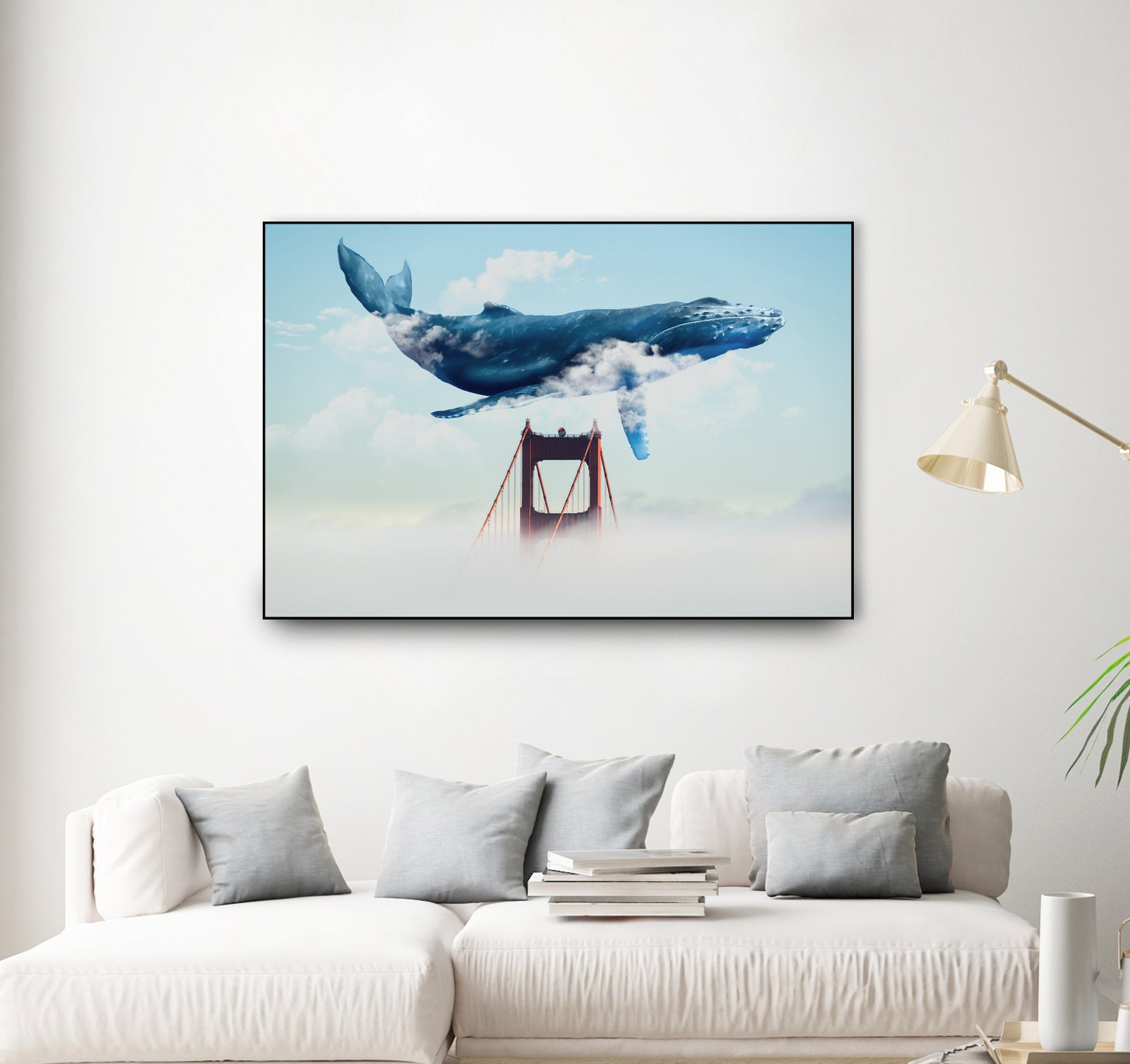 Whale Tails Golden Gate Bridge by David Loblaw on GIANT ART - blue photo manipulation