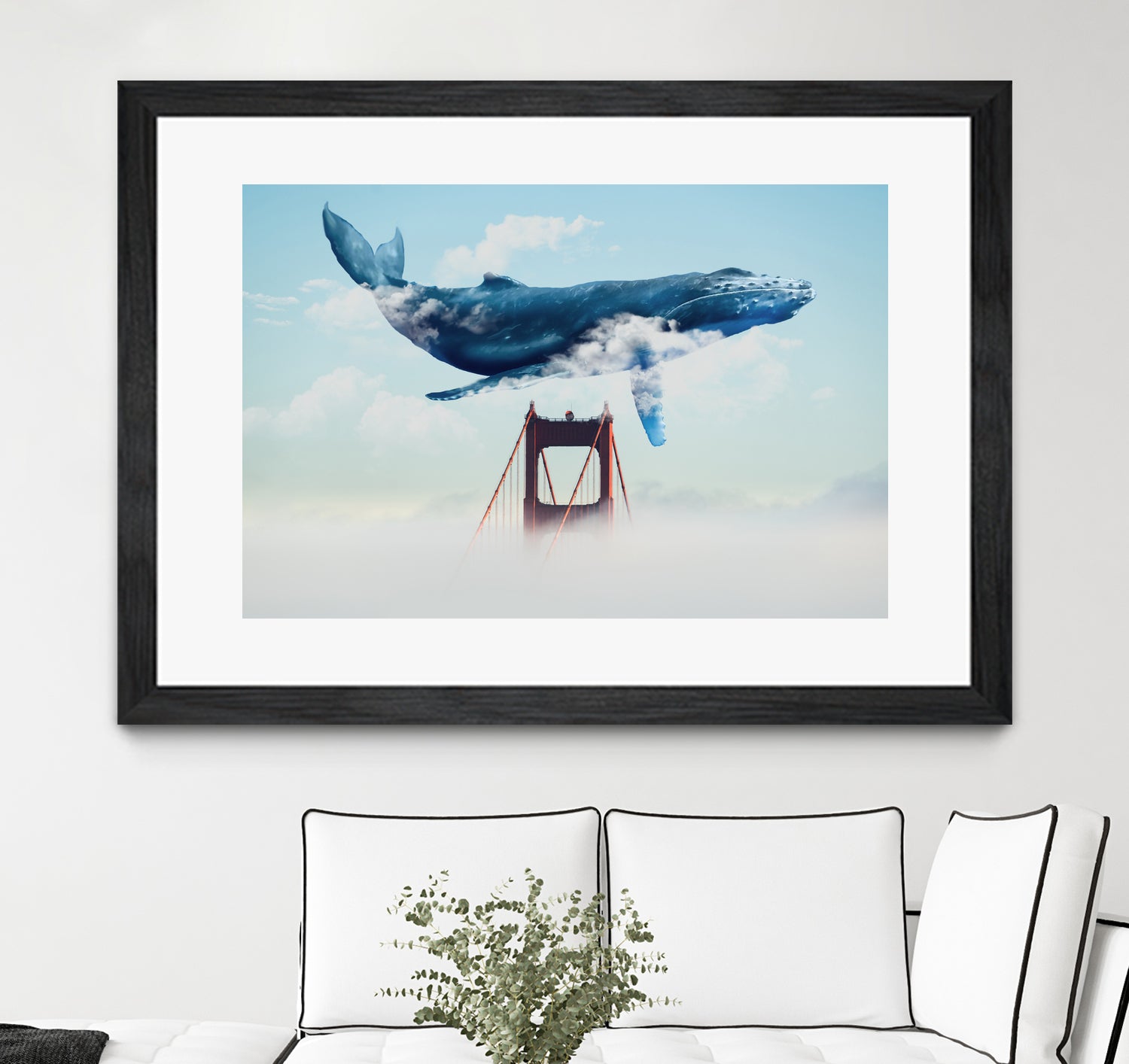 Whale Tails Golden Gate Bridge by David Loblaw on GIANT ART - blue photo manipulation