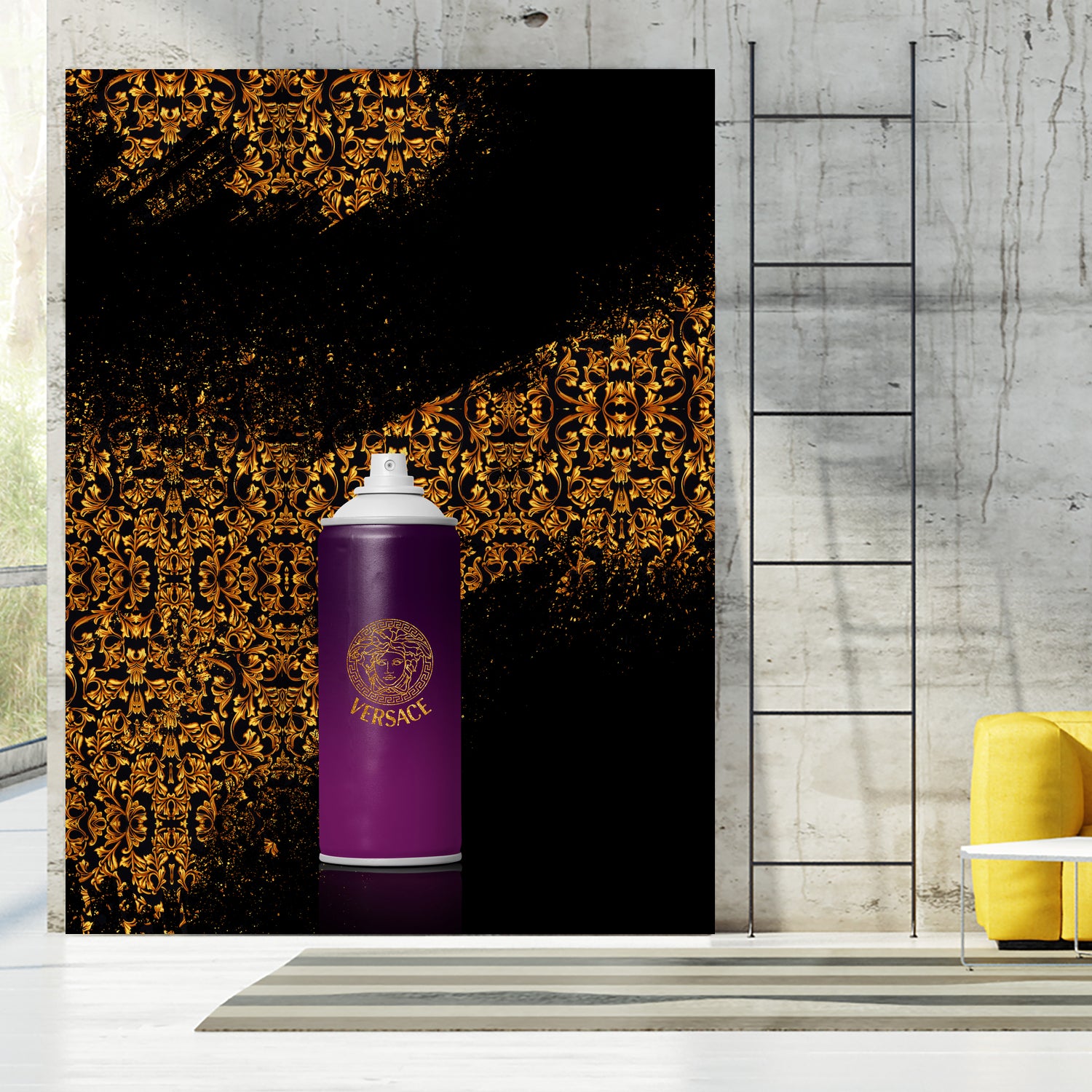 Versace Spray Paint by Alexandre Venancio on GIANT ART - black digital painting