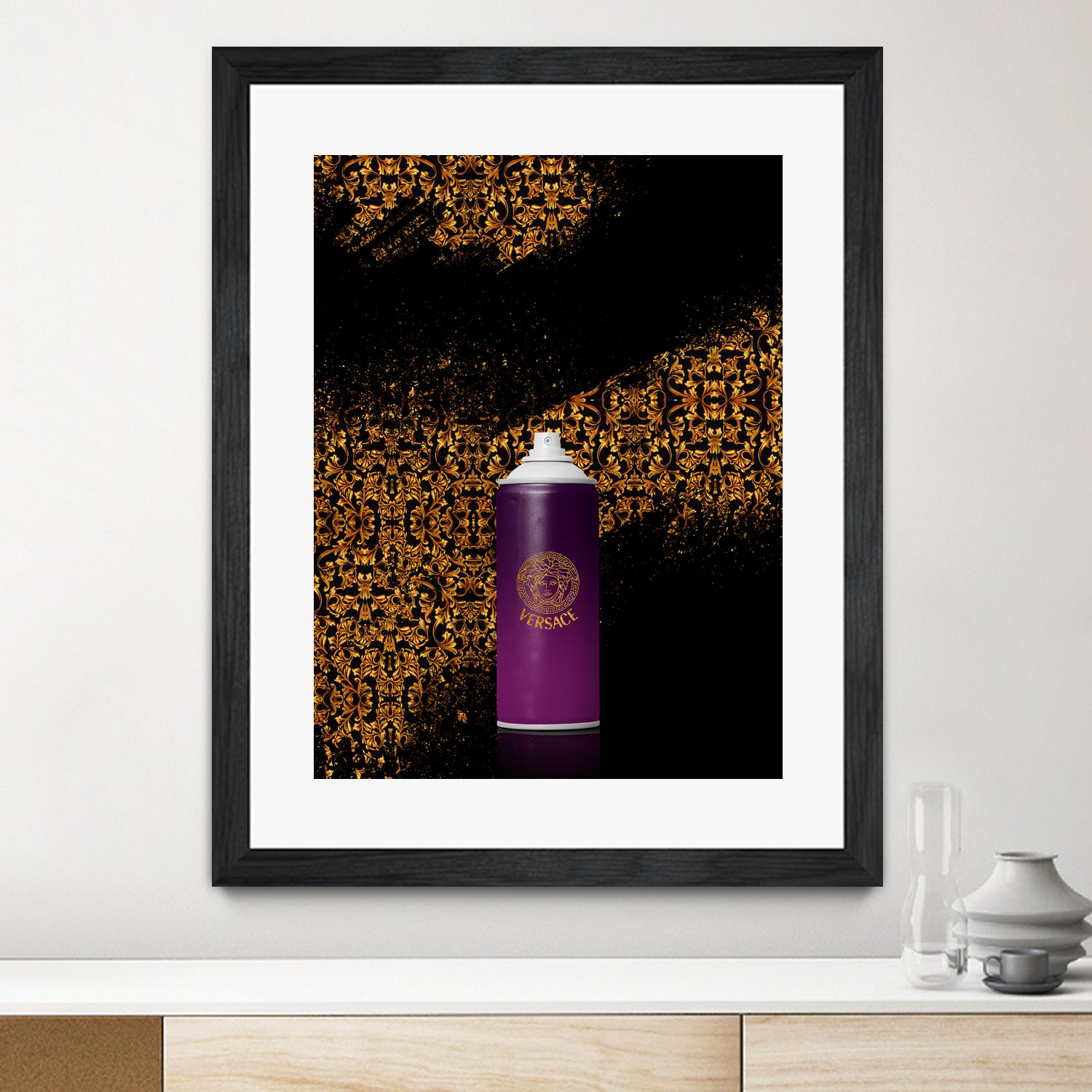 Versace Spray Paint by Alexandre Venancio on GIANT ART - black digital painting