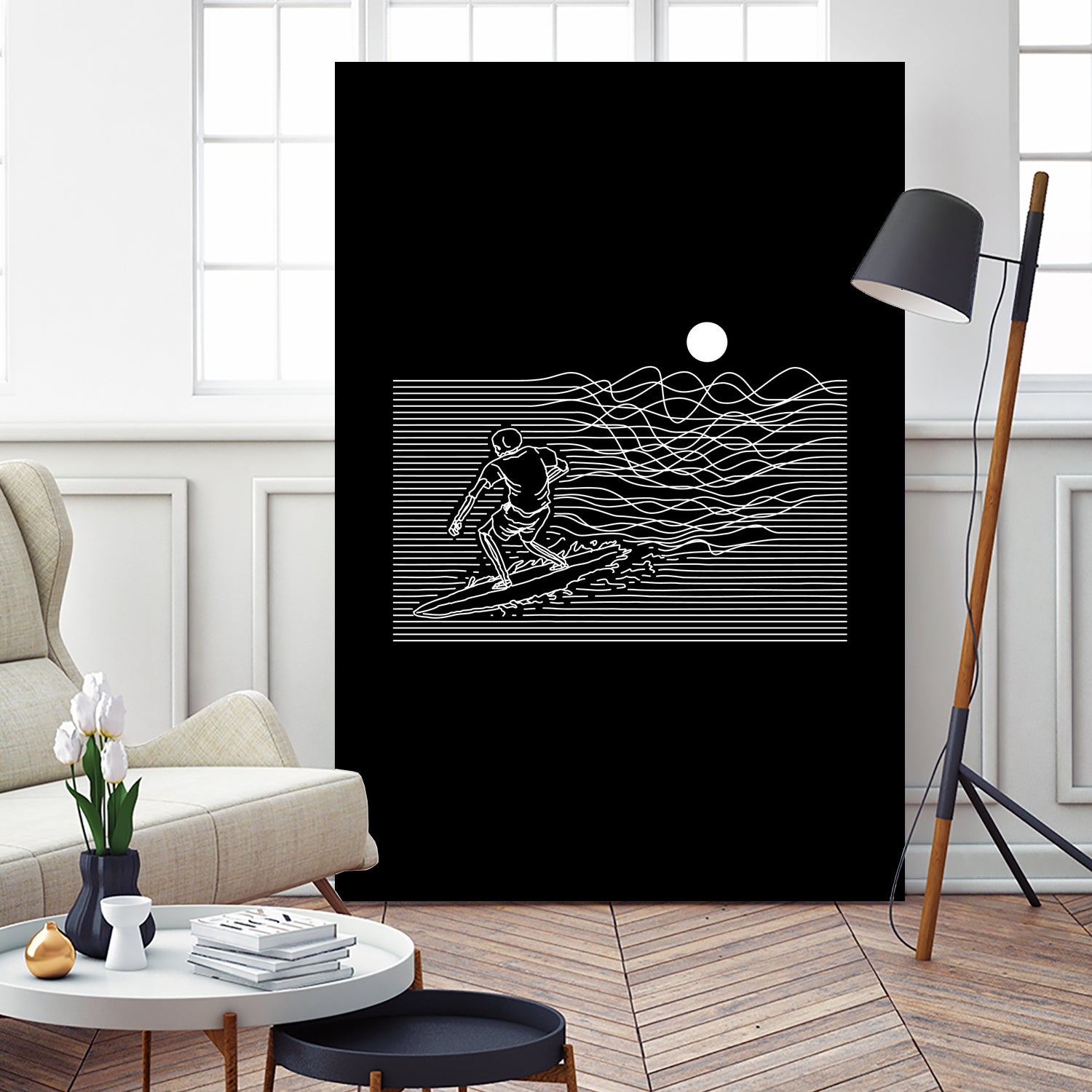 Surf Line by Afif Quilimo on GIANT ART - black digital painting