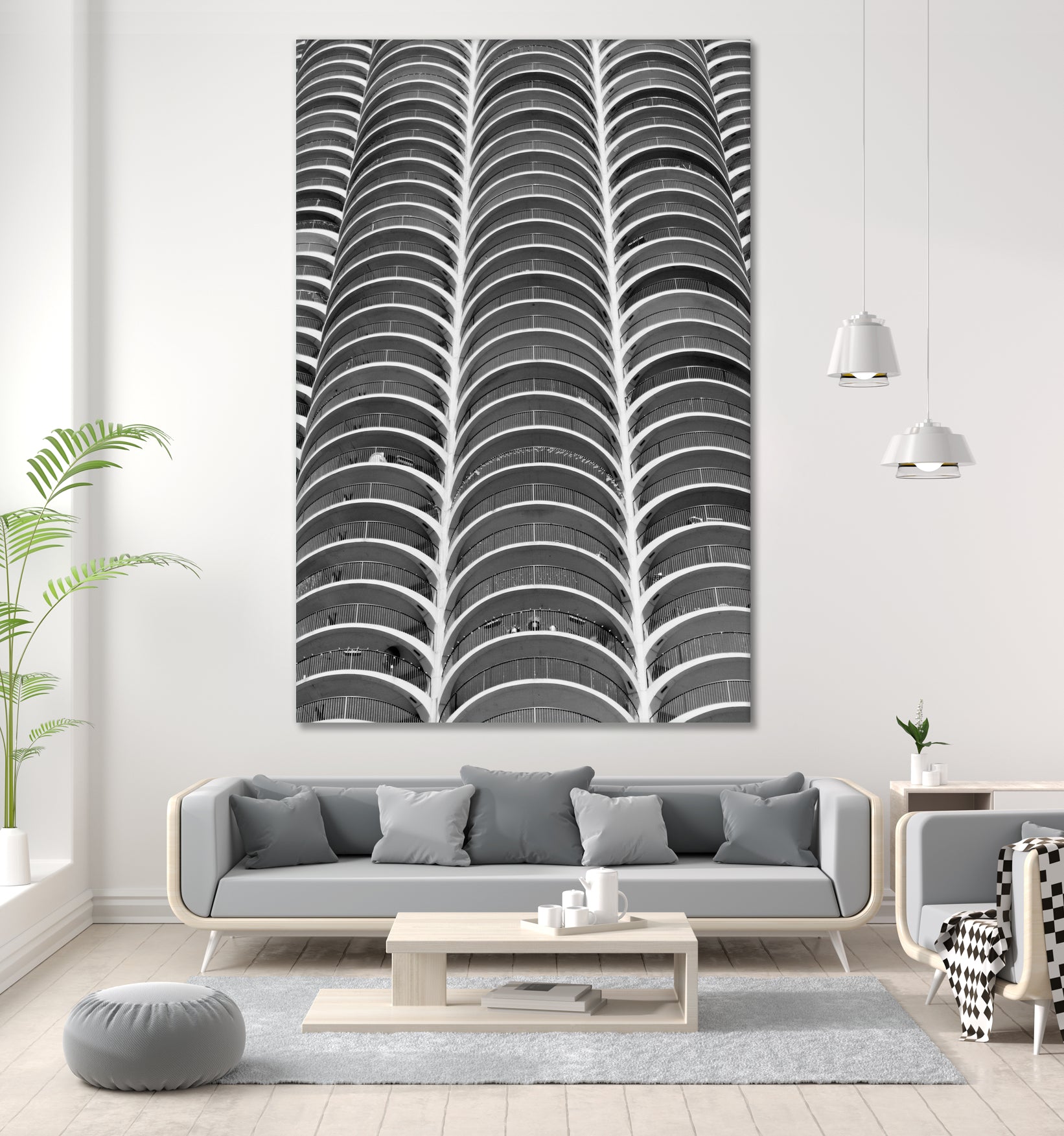 Layers - Marina Towers Chicago by Tara Vorhes on GIANT ART - black photo illustration