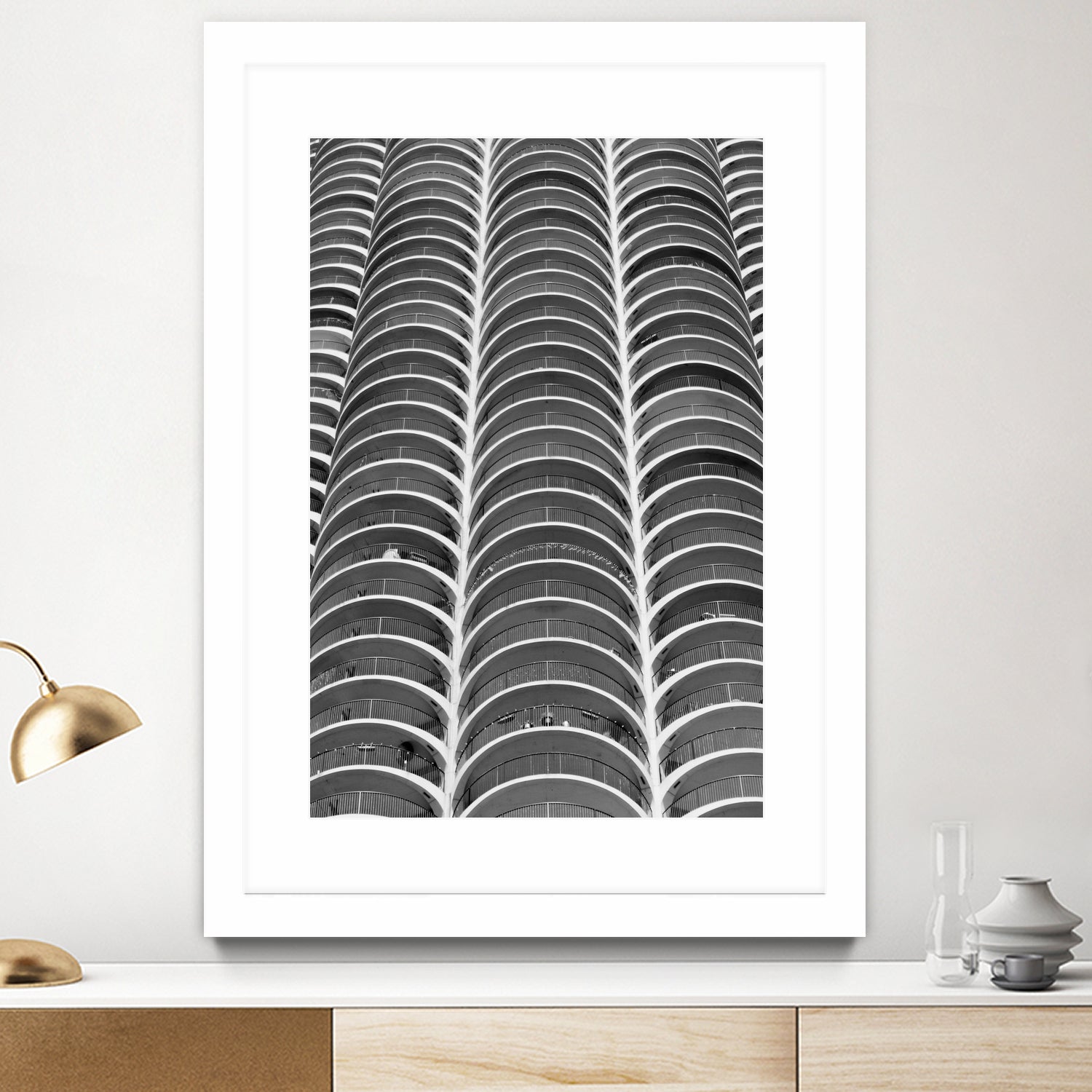 Layers - Marina Towers Chicago by Tara Vorhes on GIANT ART - black photo illustration