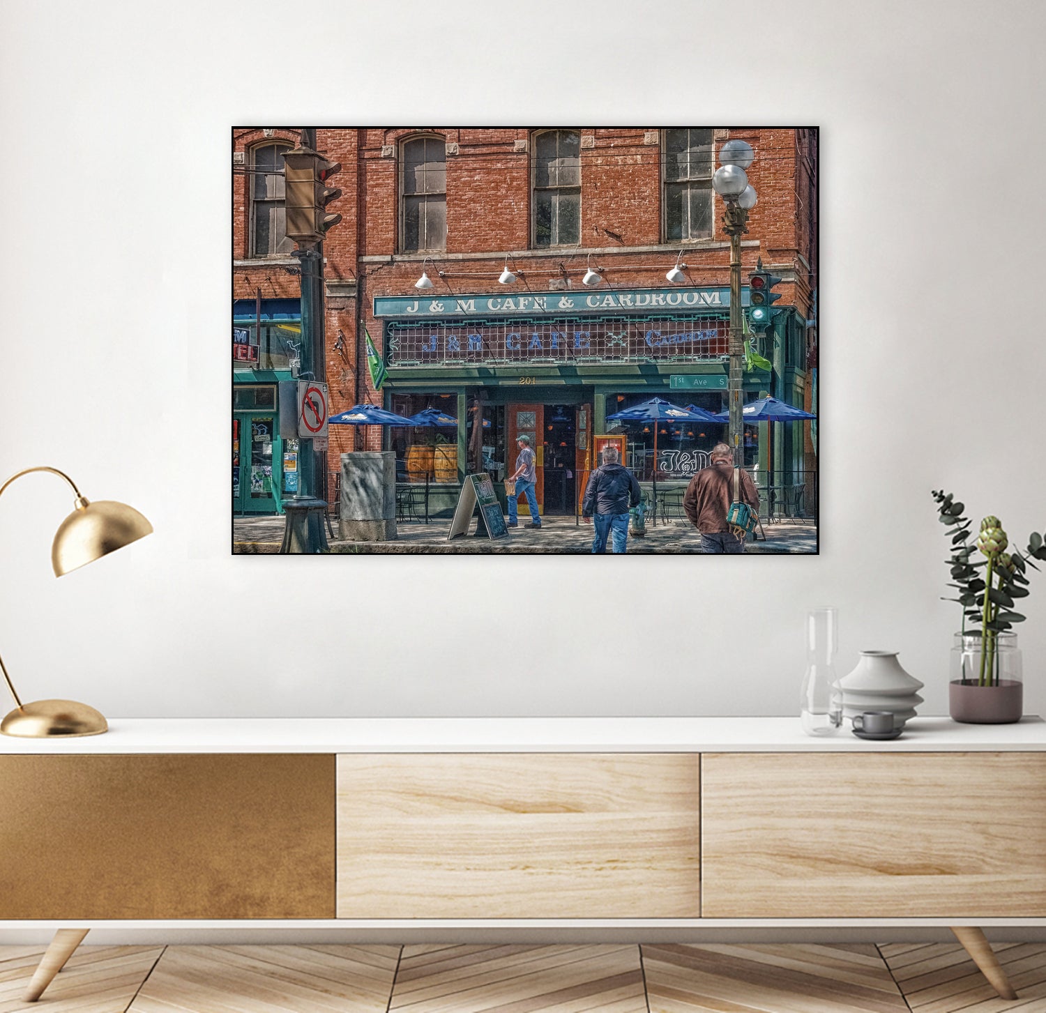 J&M Cafe and Cardroom by Darryl Brooks on GIANT ART - blue photo illustration