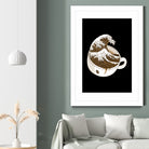 The Great Wave off Coffee by Afif Quilimo on GIANT ART - black digital painting