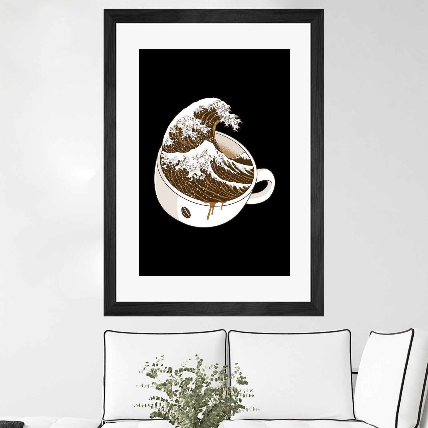 The Great Wave off Coffee by Afif Quilimo on GIANT ART - black digital painting