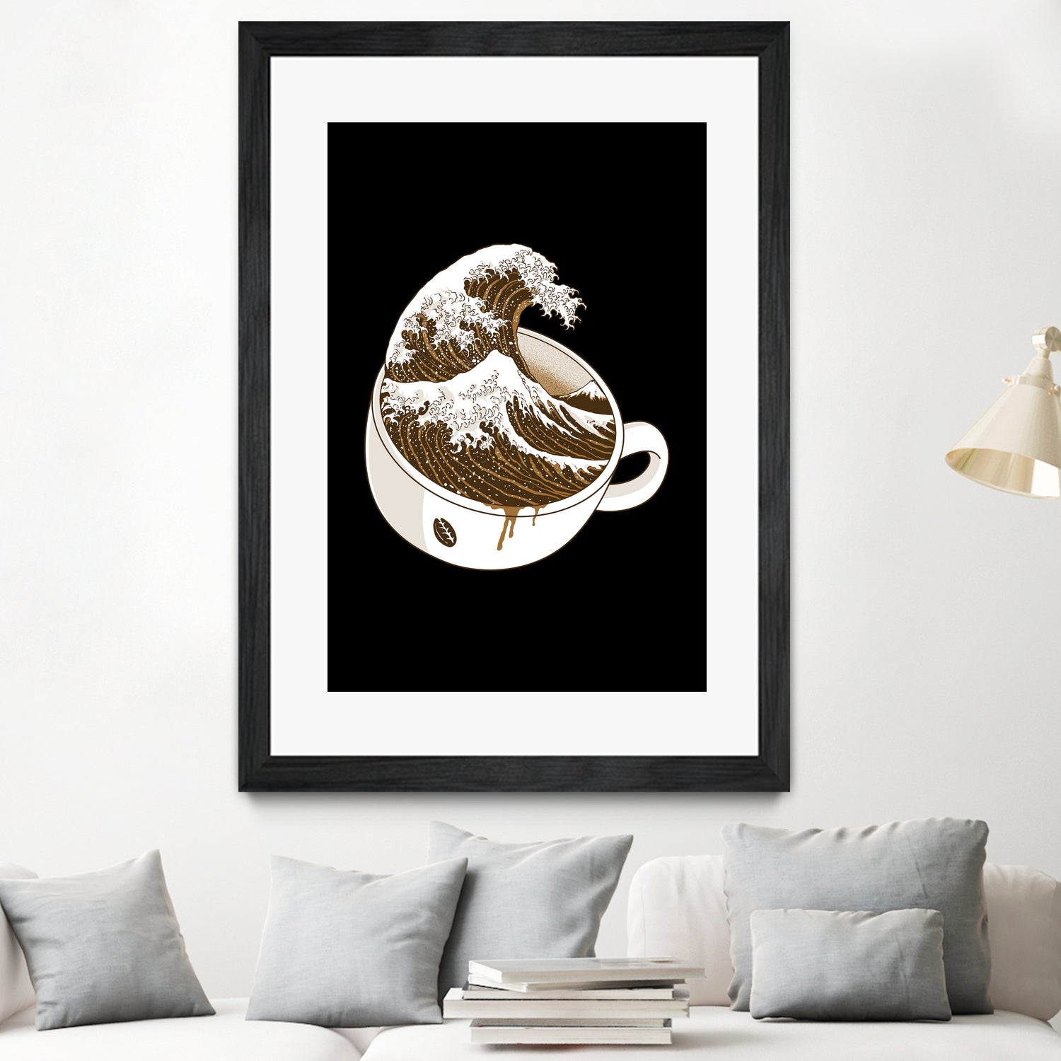 The Great Wave off Coffee by Afif Quilimo on GIANT ART - black digital painting