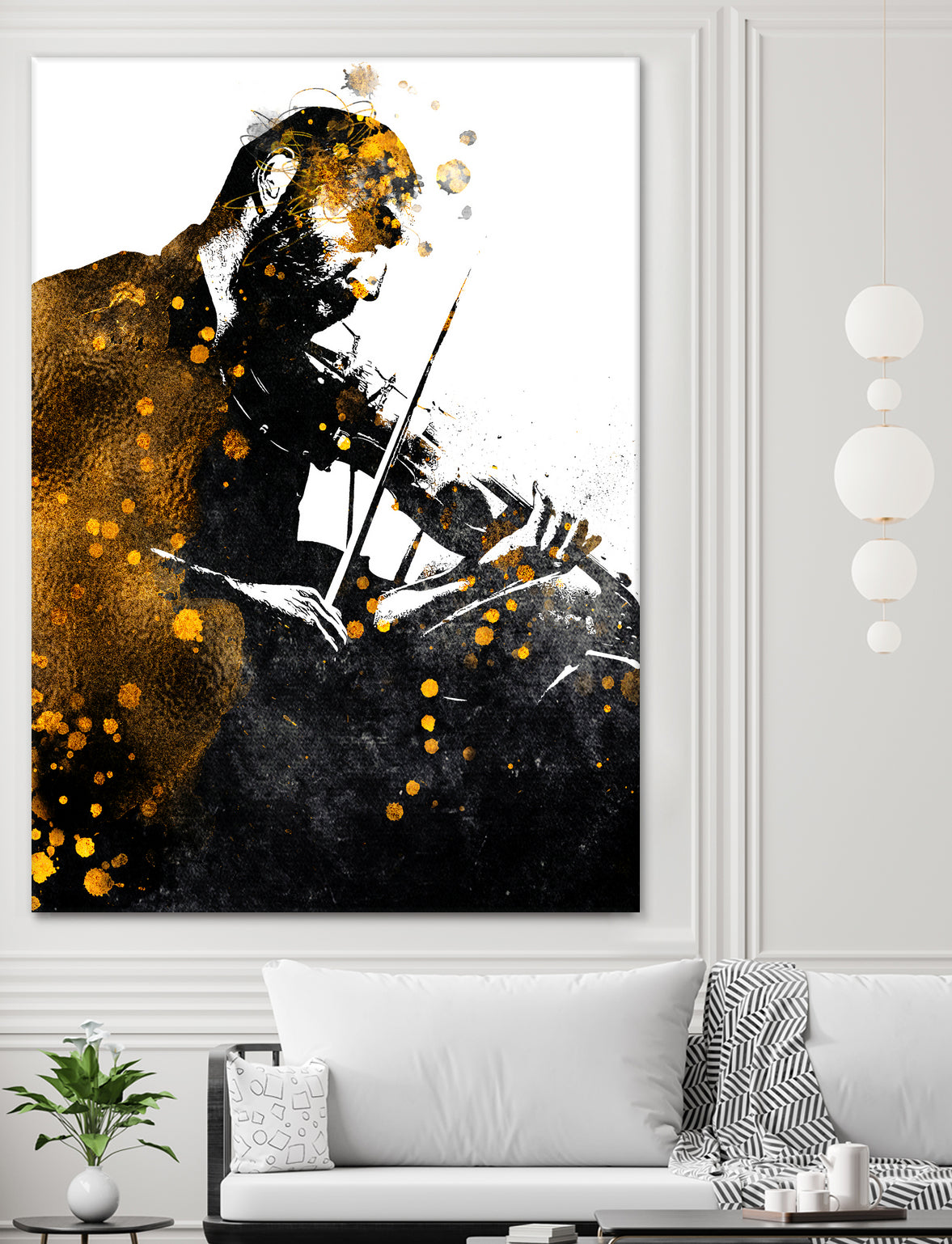 Violin music art gold and black #violin #music by Justyna Jaszke on GIANT ART - black digital painting