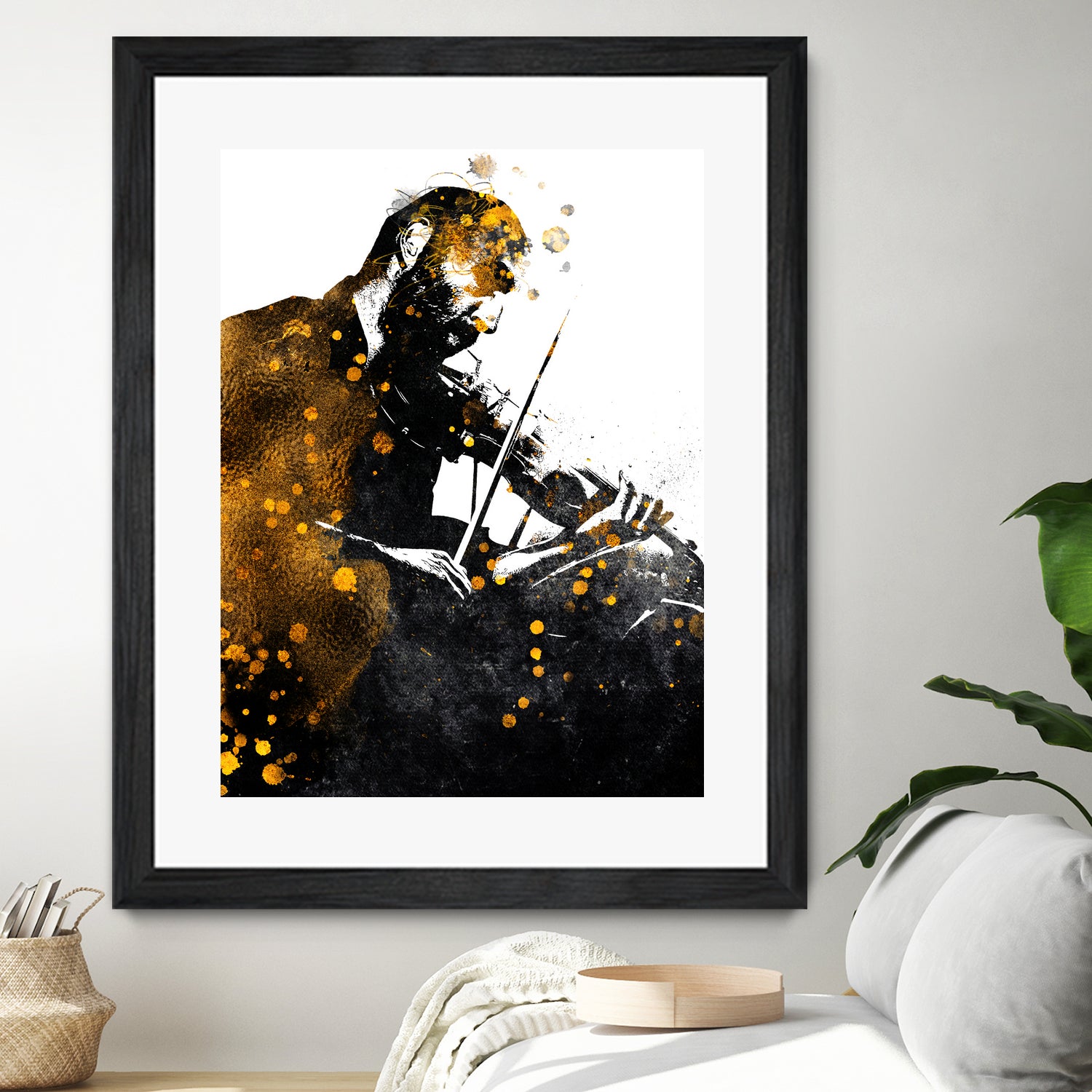 Violin music art gold and black #violin #music by Justyna Jaszke on GIANT ART - black digital painting