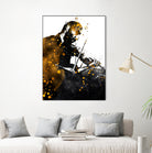 Violin music art gold and black #violin #music by Justyna Jaszke on GIANT ART - black digital painting