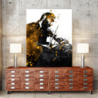 Violin music art gold and black #violin #music by Justyna Jaszke on GIANT ART - black digital painting
