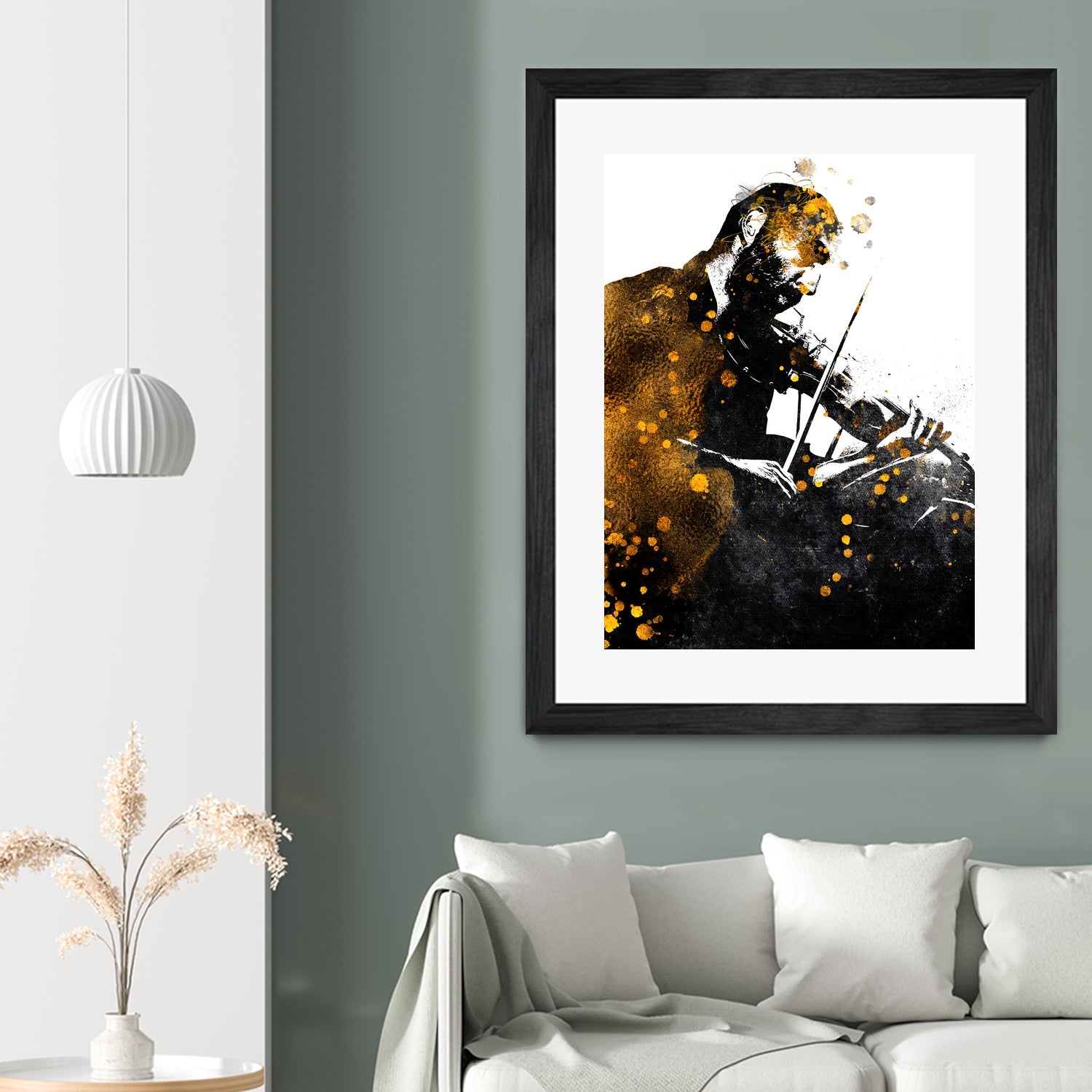 Violin music art gold and black #violin #music by Justyna Jaszke on GIANT ART - black digital painting