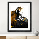 Violin music art gold and black #violin #music by Justyna Jaszke on GIANT ART - black digital painting