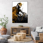 Violin music art gold and black #violin #music by Justyna Jaszke on GIANT ART - black digital painting