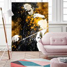 Violin music art gold and black #violin #music by Justyna Jaszke on GIANT ART - black digital painting