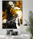 Violin music art gold and black #violin #music by Justyna Jaszke on GIANT ART - black digital painting