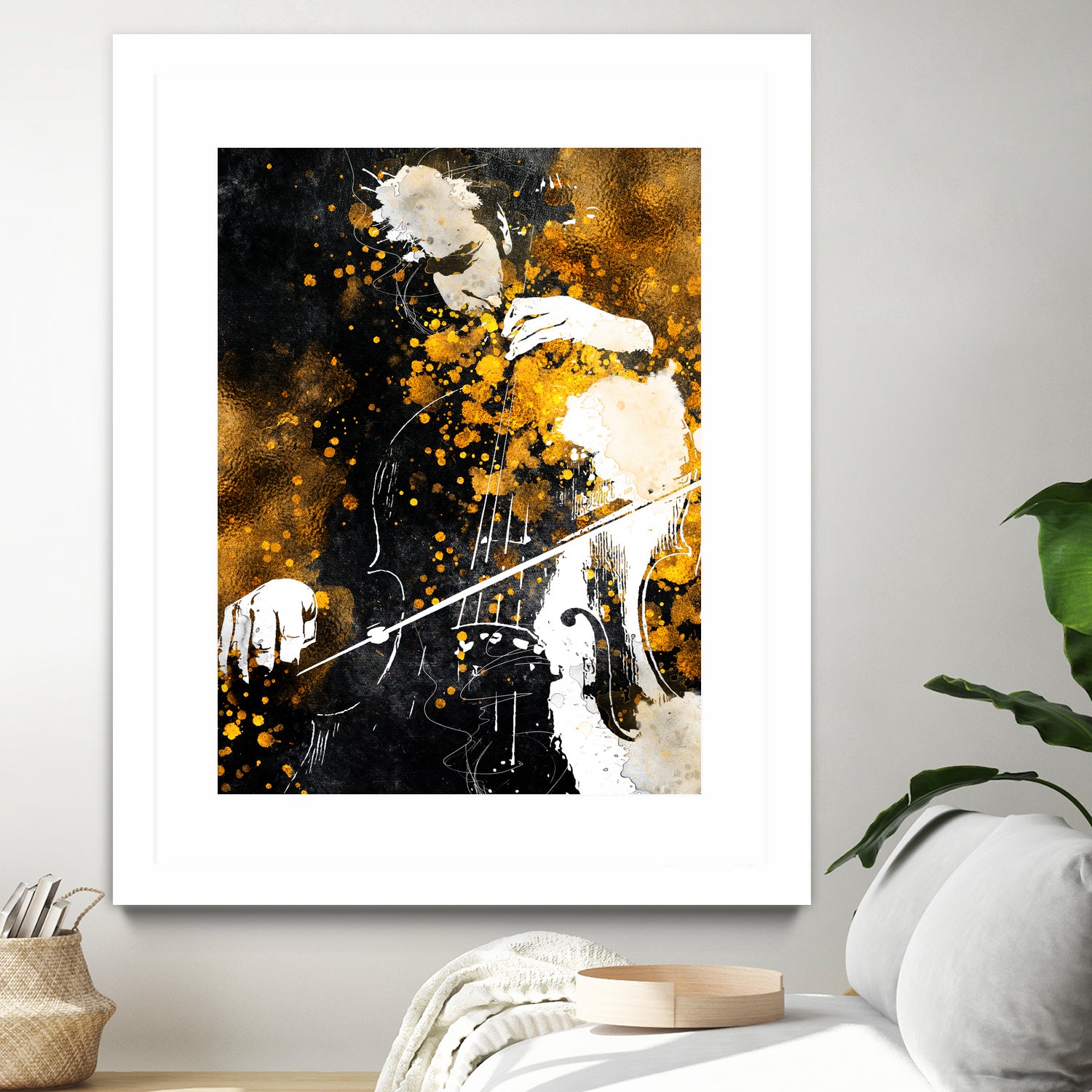 Violin music art gold and black #violin #music by Justyna Jaszke on GIANT ART - black digital painting