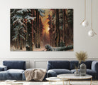 Sunset in the Frozen Winter Forest by Retno Asih Mustakimah on GIANT ART - black digital painting