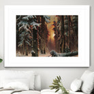 Sunset in the Frozen Winter Forest by Retno Asih Mustakimah on GIANT ART - black digital painting