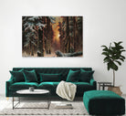Sunset in the Frozen Winter Forest by Retno Asih Mustakimah on GIANT ART - black digital painting