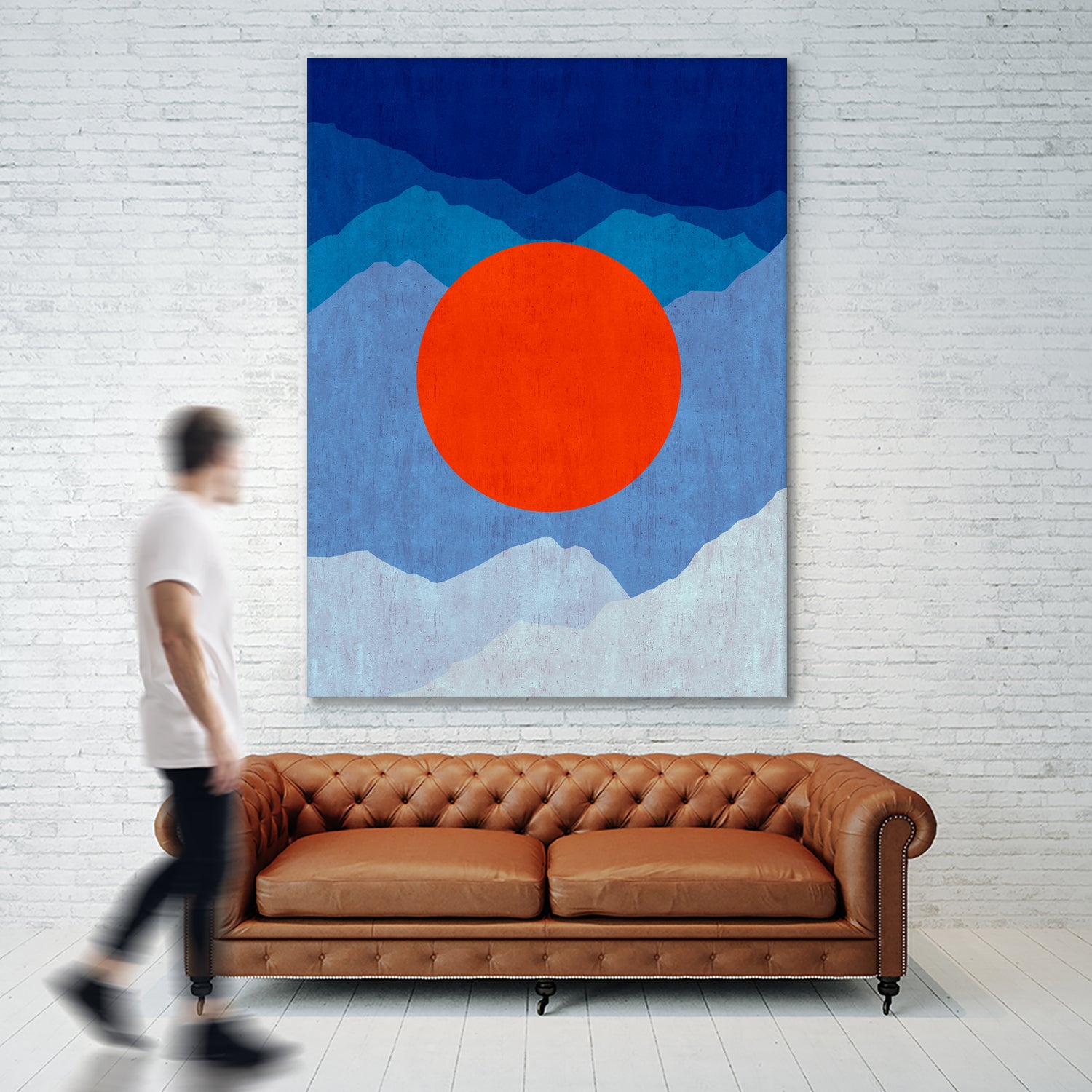 Minimalist landscape II by Vitor Costa on GIANT ART - blue digital painting