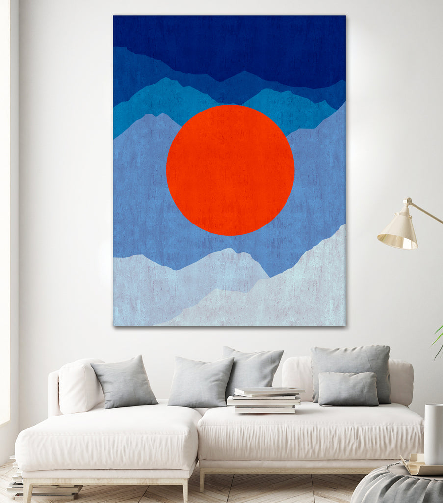 Minimalist landscape II by Vitor Costa on GIANT ART - blue digital painting