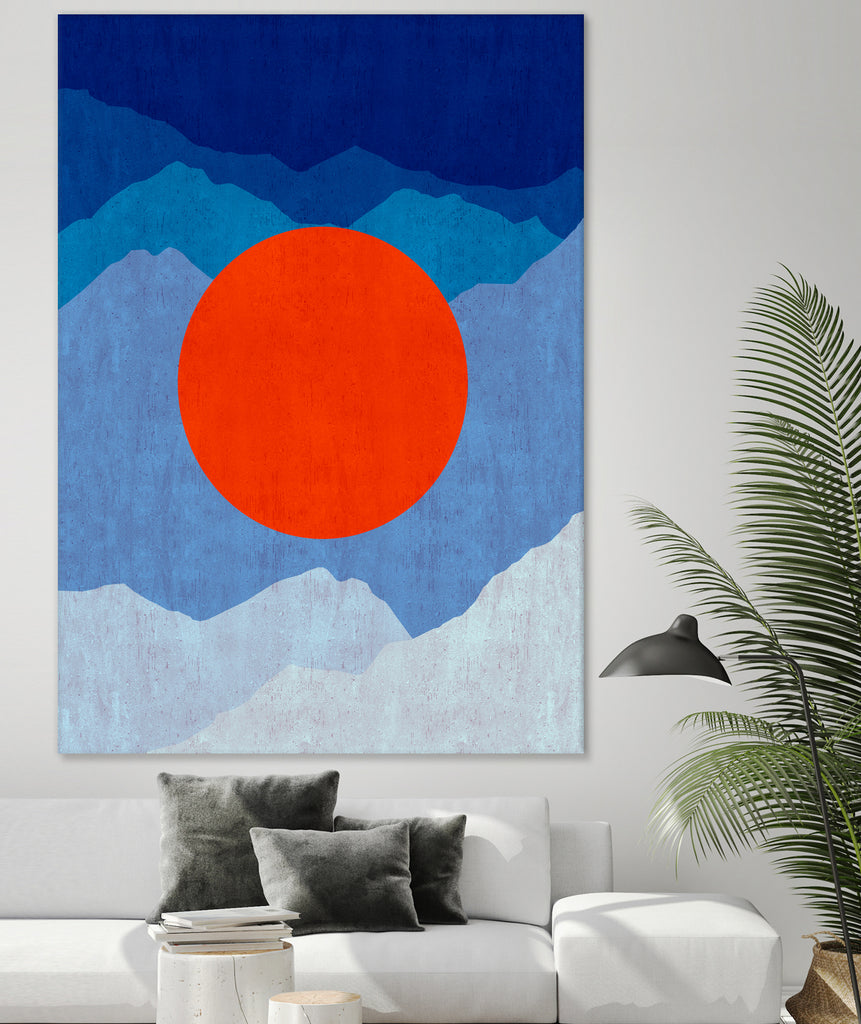 Minimalist landscape II by Vitor Costa on GIANT ART - blue digital painting