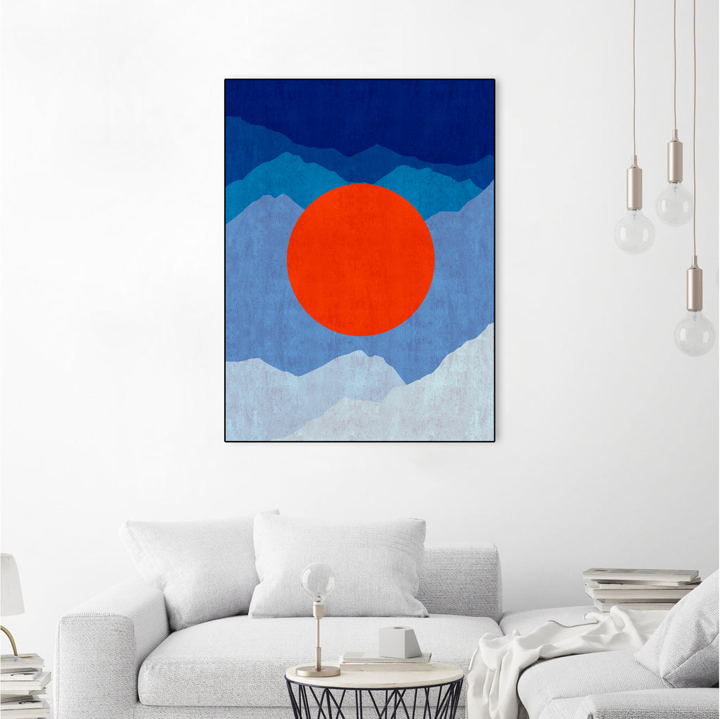 Minimalist landscape II by Vitor Costa on GIANT ART - blue digital painting