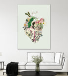 Vinatge Botanical Heart - Green by Bianca Green on GIANT ART - green digital drawing