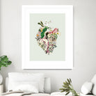 Vinatge Botanical Heart - Green by Bianca Green on GIANT ART - green digital drawing